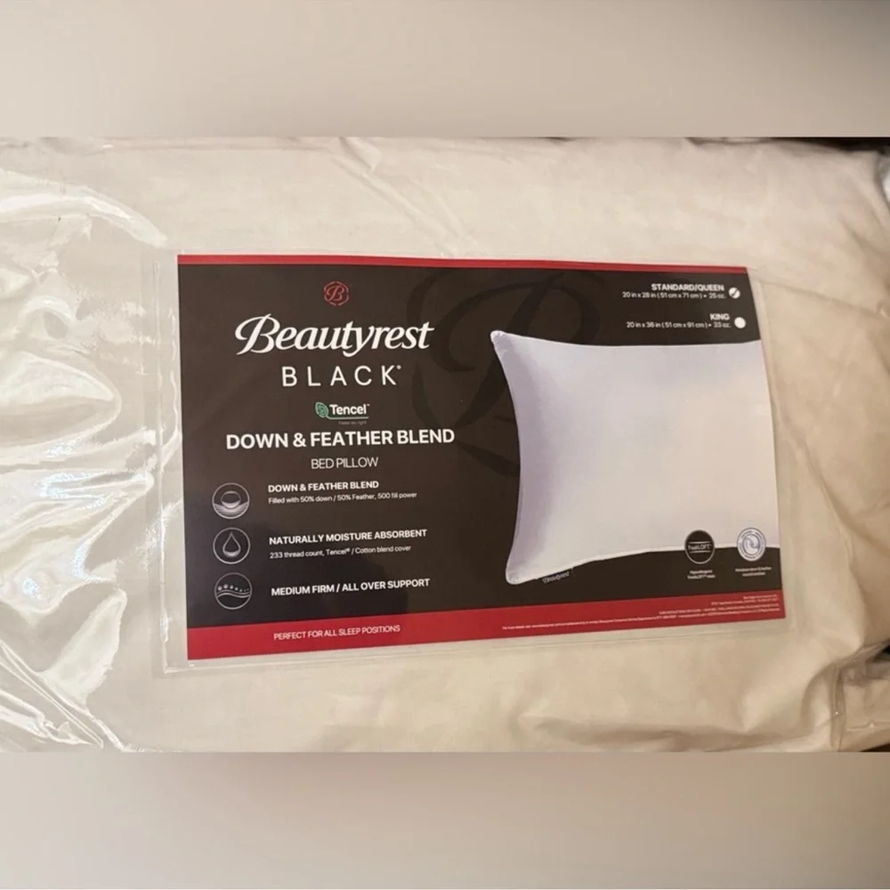 🎉LAST CHANCE🎉Beautyrest Black Luxury Goose Down And‎ Feather Pillow